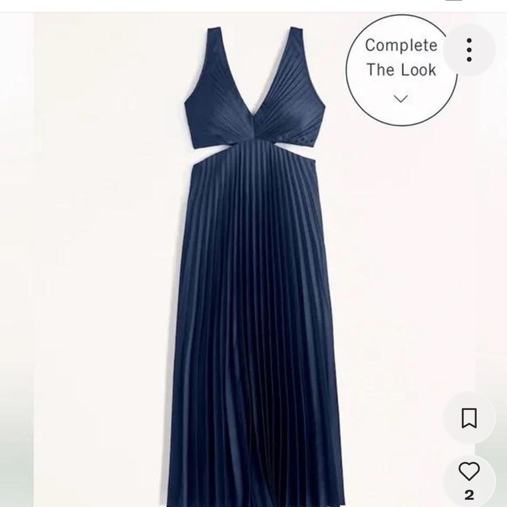 Abercrombie & Fitch The A&F Giselle Pleated Cutout Dress - Blue